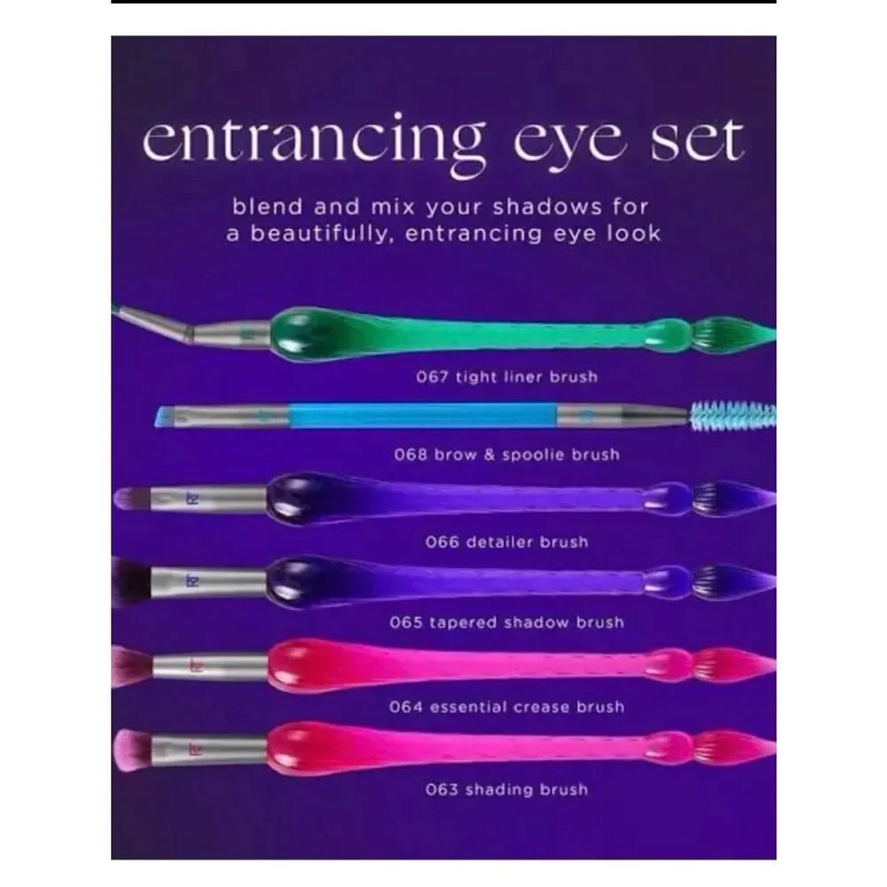 Real Techniques 6PC Enchanted Entrancing Eye Makeup Brush Set Shadow/Liner/Brow